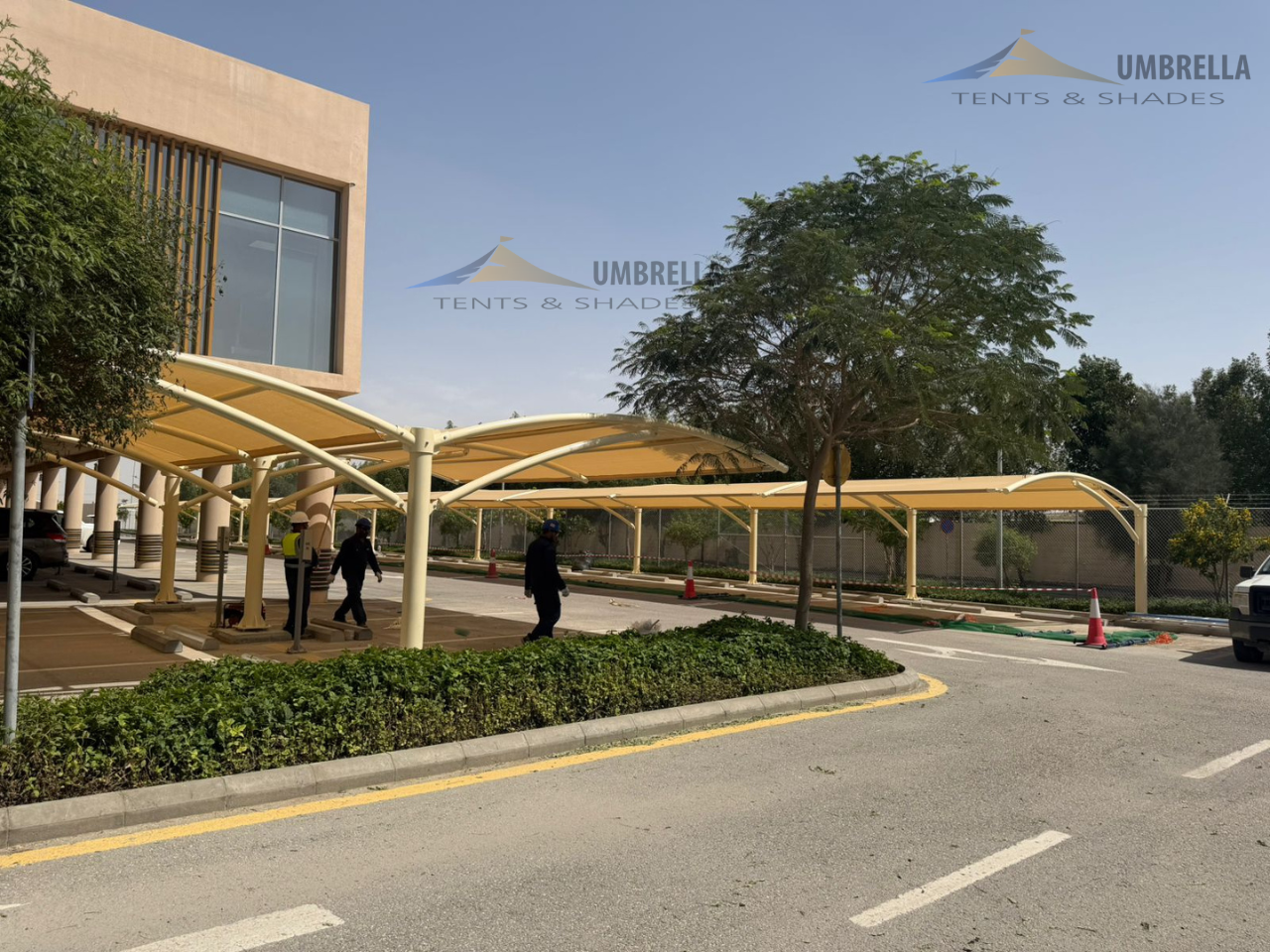 Commercial Parking Shade Structure KSA Premium Car Parking Shade Project for Saudi Aramco Nabors Drilling Company