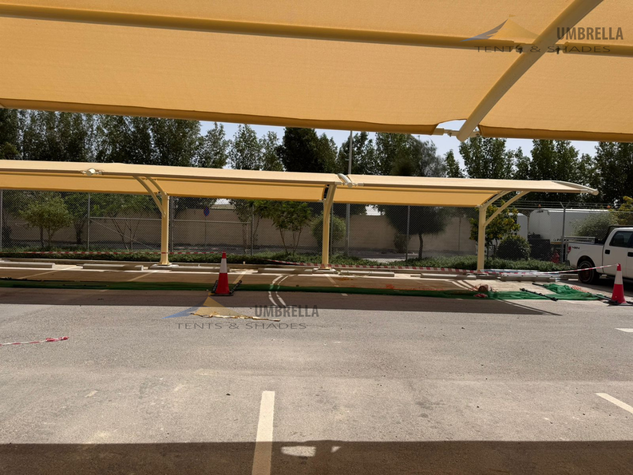 HDPE Car Parking Shades Saudi Arabia Premium Car Parking Shade Project for Saudi Aramco Nabors Drilling Company